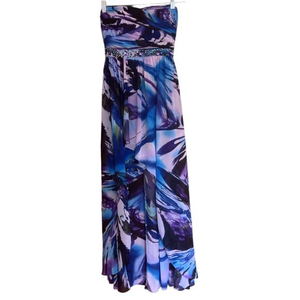 Women's Jump Strapless Hi/Lo Floral Embellished Formal‎ Dress Size 3/4